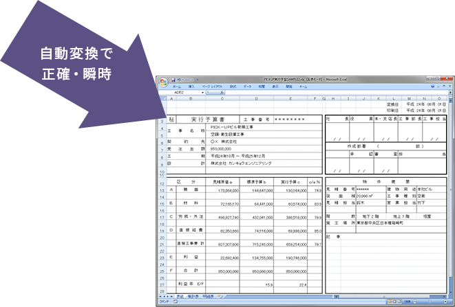 自動変換で、正確・瞬時