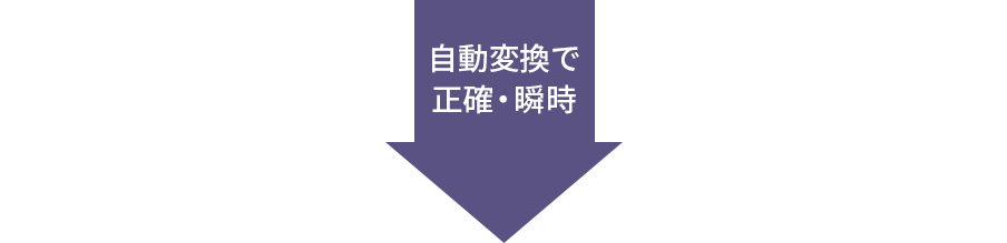 自動変換で正確・瞬時